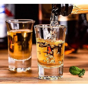 smartserve cheerio vodka amp tequila shot glasses - 35ml set of 6 clear - durable barware for liquor whiskey cocktails - dishwasher safe party shot glasses for home bars weddings amp gifts