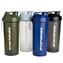 Smartshake Lite 4 Pack 1000 ml/34 oz Protein Shaker Bottle | Silent Mixing | Leak-Proof Shaker Bottle | Shaker Cups For Protein Shakes | Gym Shaker Bottle | BPA-Free, Dishwasher Safe | Multicolor