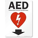 SmartSign "AED - Automated External Defibrillator" Sign with Down Arrow | 18" x 24" 3M High Intensity Grade Reflective Aluminum