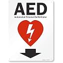 SmartSign "AED - Automated External Defibrillator" Sign with Down Arrow| 18" x 24" Aluminum