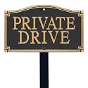 SmartSign “Private Drive” GardenBoss Statement Plaque | 5.75" x 9.5" Aluminum Plaque with 18" Black Lawn Stake, Made in USA