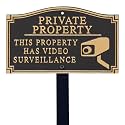 SmartSign “Private Property - This Property Has Video Surveillance” GardenBoss Statement Plaque | 5.75" x 9.5" Aluminum Plaque with 18" Black Lawn Stake, Made in USA