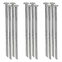 SmartSign Rebar Spikes - Pack of 12, Length 14", Diameter 1/2", Heavy Duty Metal Rebar Stakes for 6ft Parking Curbs/Wheel Stop/Speed Bump, Silver
