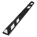 SmartSign Rubber Parking Curb - Heavy Duty Parking Stop with White Reflective Stripe Chevrons, 72" Long (6ft), Wheel Stop for Parking Lot/Garage/Cars/Trucks, Pre-Drilled Holes, Pack of 1, Black/White