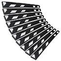 SmartSign Rubber Parking Curb, (Pack of 10) Heavy Duty Parking Stops with White Reflective Stripe Chevrons, 72" Long (6ft), Wheel Stops for Parking Lots/Garage/Cars/Trucks, Pre-Drilled Holes