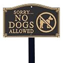 SmartSign “Sorry... No Dogs Allowed” GardenBoss Statement Plaque | 5.75" x 9.5" Aluminum Plaque with 18" Black Lawn Stake