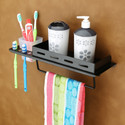 Smartslide Bathroom With Tumbler Holder/Kitchen Shelf/Towel Rod/Accessories Steel Wall Shelf (Number of Shelves - 1, Black)