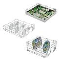 SmartSlide Pack of 3 Stainless Steel Modular Kitchen Basket/Cutlery Tray/Plate Drawer/Cabinet/Utensils Storage Organizer (21 x 18 Inch)
