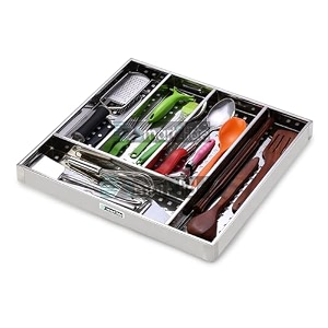 smartslide stainless steel cutlery tray for kitchen drawer silverware organizer flatware storage organizer for kitchen 20 x 19 inch utensils