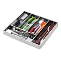 SmartSlide Stainless Steel Cutlery Tray For Kitchen Drawer Silverware Organizer Flatware Storage Organizer For Kitchen (20 X 19 Inch), Utensils