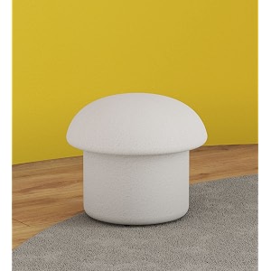 smartsters engineered wood sitting stool with storage box  cushioned seating  soft edges  textured finish mushroom  frosty white colour 16 x 17 x 17 inches