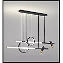 Smartway® - Linear LED | Modern Chandelier for Living Room | Hall| Dining Room| Bedroom | Google | Alexa Voice Assist App Control and 3 Color Mode (Warm| Cold &amp; Natural White) (Epicentre Black)