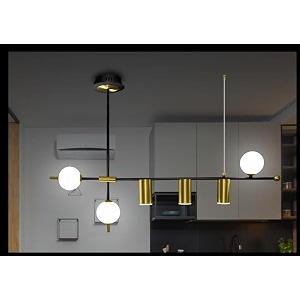 smartway 28 watt spirit smart linear led chandelier for living room dining room bedroom  smart voice assist app control and 3 color mode warm cold amp natural white
