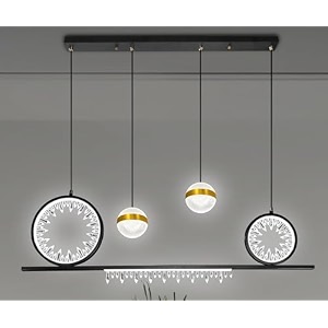 smartway 64 watt eris modern led linear chandelier for kitchen dining table restaurant cafe bar hotels office amp home dcor smart voice assist app control 3 color mode warm cold amp natural