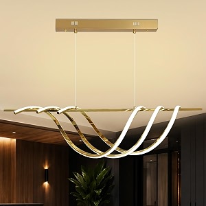 smartway  skylar 70w  100 cmgold height adjustable  3 light mode  modern led ceiling chandelier for living room dining bedroom hall kitchen officeluxury decorative lighting