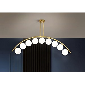 smartway dignity golden modern linear chandelier for kitchen dining table restaurant cafe bar hotels office amp home dcor smart voice assist app control g9 3 color led bulb included