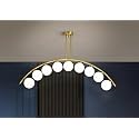 Smartway® Dignity Golden Modern Linear Chandelier for Kitchen Dining Table, Restaurant Cafe Bar, Hotels, Office &amp; Home Décor Smart Voice Assist App Control G9 3 Color LED Bulb Included
