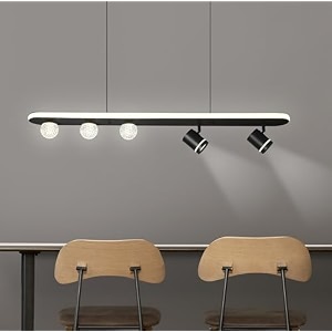 smartway - 38 watt skate smart linear led chandelier for living room dining room bedroom  smart google  alexa voice assist app control and 3 color mode warm cold amp natural white