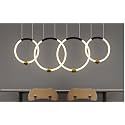 Smartway® 52 Watt Piano 4 Rings Modern LED Linear Chandelier for Kitchen Dining Table, Restaurant Cafe Bar, Hotels, Office &amp; Home Décor Smart Voice Assist App Control &amp; 3 Color Mode