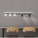 Smartway® - 38 Watt Skate Smart Linear LED Chandelier for Living Room| Dining Room| Bedroom | Smart Google | Alexa Voice Assist App Control and 3 Color Mode (Warm| Cold &amp; Natural White)