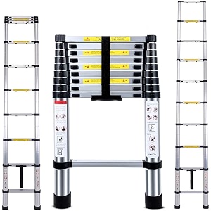 smarty 11 feet portable lightweight adjustable compact stable 32 meter telescopic aluminium ladder for home and outdoor
