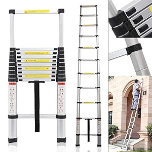 smarty 11 feet portable lightweight adjustable compact stable 32 meter telescopic aluminium ladder for home and outdoor