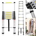 Smarty 11 Feet Portable Lightweight Adjustable Compact Stable 3.2 Meter Telescopic Aluminium Ladder for Home and Outdoor