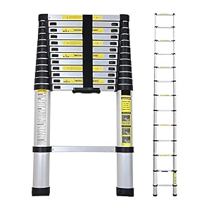smarty 14 feet portable lightweight adjustable compact stable 41 meter telescopic aluminium ladder for home and outdoor