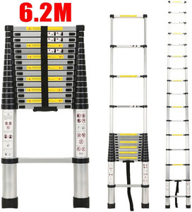 smarty 21 feet portable adjustable lightweight compact stable 62 meter telescopic aluminium ladder