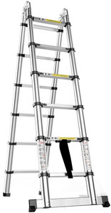 smarty double a-type telescopic dual ultra stabilizer portable 12 steps 125 feet aluminium ladder