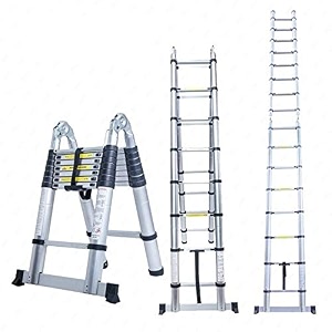 smarty 11 feet portable lightweight adjustable compact stable 32 meter telescopic aluminium ladder for home and outdoor