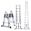 Smarty 11 Feet Portable Lightweight Adjustable Compact Stable 3.2 Meter Telescopic Aluminium Ladder for Home and Outdoor