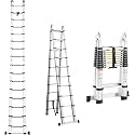 Smarty 11 Feet Portable Lightweight Adjustable Compact Stable 3.2 Meter Telescopic Aluminium Ladder for Home and Outdoor