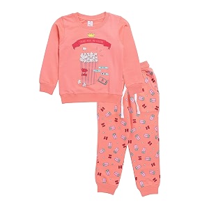 smarty girls full sleevees track suit top and pyjama set day and night clothing set