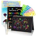 Smasiagon Scratch Paper Art-Crafts Kits for Kids, 2 Pack Scratch Off Notebooks Magic DIY Art Supplies Toys for 3-12 Years Old Girls Boys, Gifts for Birthday Halloween Christmas Party Favors Games