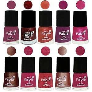 nail paint  glossy amp shine nail polish combo 6 ml each - set of 10 multicolor04894