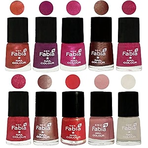 nail paint  glossy amp shine nail polish combo 6 ml each - set of 10 multicolor04994