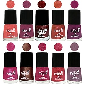 nail paint  glossy amp shine nail polish combo 6 ml each - set of 10 multicolor04861