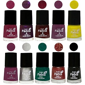 nail paint  glossy amp shine nail polish combo 6 ml each - set of 10 multicolor05931