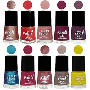nail paint  glossy amp shine nail polish combo 6 ml each - set of 10 multicolor05253