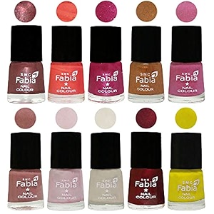 nail paint  glossy amp shine nail polish combo 6 ml each - set of 10 multicolor05578