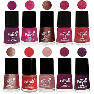 nail paint  glossy amp shine nail polish combo 6 ml each - set of 10 multicolor05050