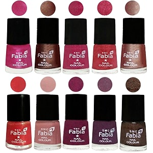 nail paint  glossy amp shine nail polish combo 6 ml each - set of 10 multicolor05087