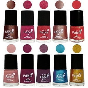 nail paint  glossy amp shine nail polish combo 6 ml each - set of 10 multicolor05142