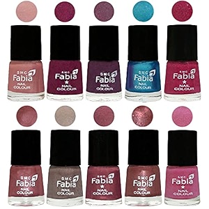 nail paint  glossy amp shine nail polish combo 6 ml each - set of 10 multicolor05307
