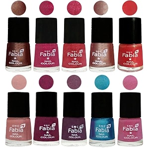 nail paint  glossy amp shine nail polish combo 6 ml each - set of 10 multicolor05117