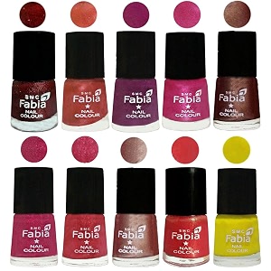 nail paint  glossy amp shine nail polish combo 6 ml each - set of 10 multicolor04966