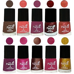 nail paint  glossy amp shine nail polish combo 6 ml each - set of 10 multicolor04834