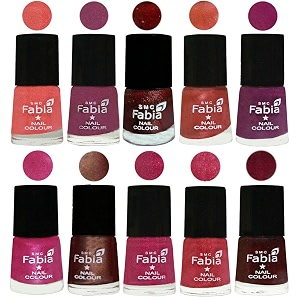 nail paint  glossy amp shine nail polish combo 6 ml each - set of 10 multicolor04873