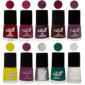 nail paint  glossy amp shine nail polish combo 6 ml each - set of 10 multicolor05923